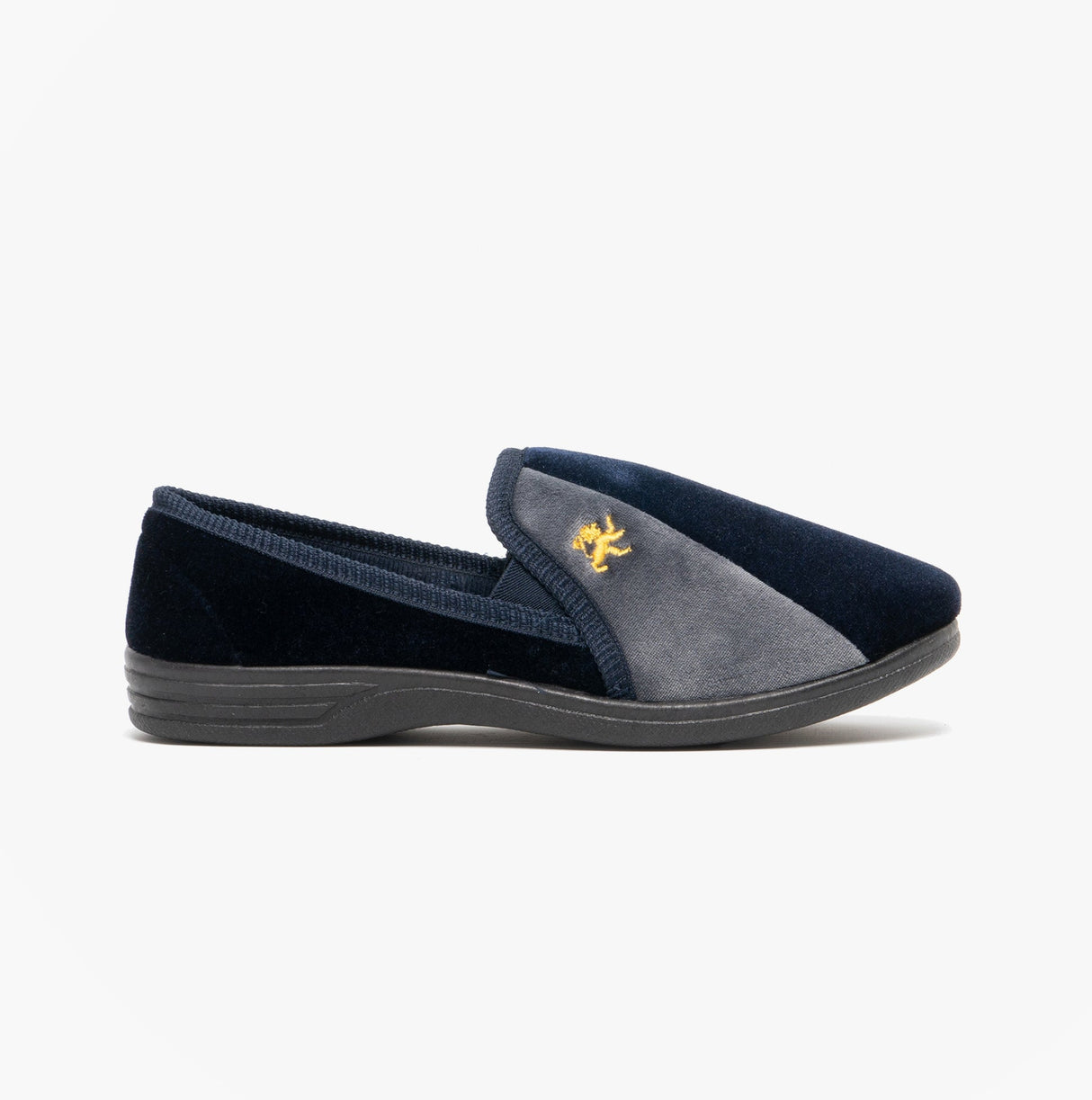 Zedzzz AARON Mens Full Slippers Navy/Grey