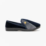 Zedzzz AARON Mens Full Slippers Navy/Grey