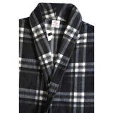 Men's Soft Warm Fleece Dressing Gown with Checkered Pattern