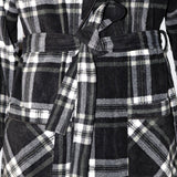 Men's Soft Warm Fleece Dressing Gown with Checkered Pattern