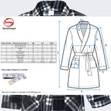 Men's Soft Warm Fleece Dressing Gown with Checkered Pattern