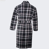 Men's Soft Warm Fleece Dressing Gown with Checkered Pattern
