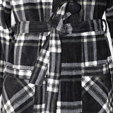 Men's Soft Warm Fleece Dressing Gown with Checkered Pattern