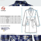 Men's Soft Warm Fleece Dressing Gown with Checkered Pattern