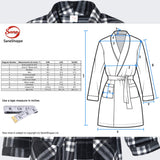 Men's Soft Warm Fleece Dressing Gown with Checkered Pattern