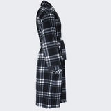 Men's Soft Warm Fleece Dressing Gown with Checkered Pattern