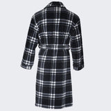 Men's Soft Warm Fleece Dressing Gown with Checkered Pattern