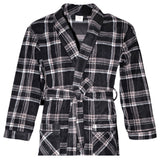 Men's Soft Warm Fleece Dressing Gown with Checkered Pattern