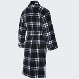 Men's Soft Warm Fleece Dressing Gown with Checkered Pattern