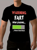 Moisture-Wicking Men's T-Shirt | Humorous "Loading" Letter Print - Casual and Comfortable | All-Season Crew Neck | Easy Care and Durable