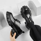 Men's Low Casual Platform Height Increasing Formal Leather Shoes