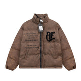 Men's Embroidered Jacket Letter Cotton-Padded