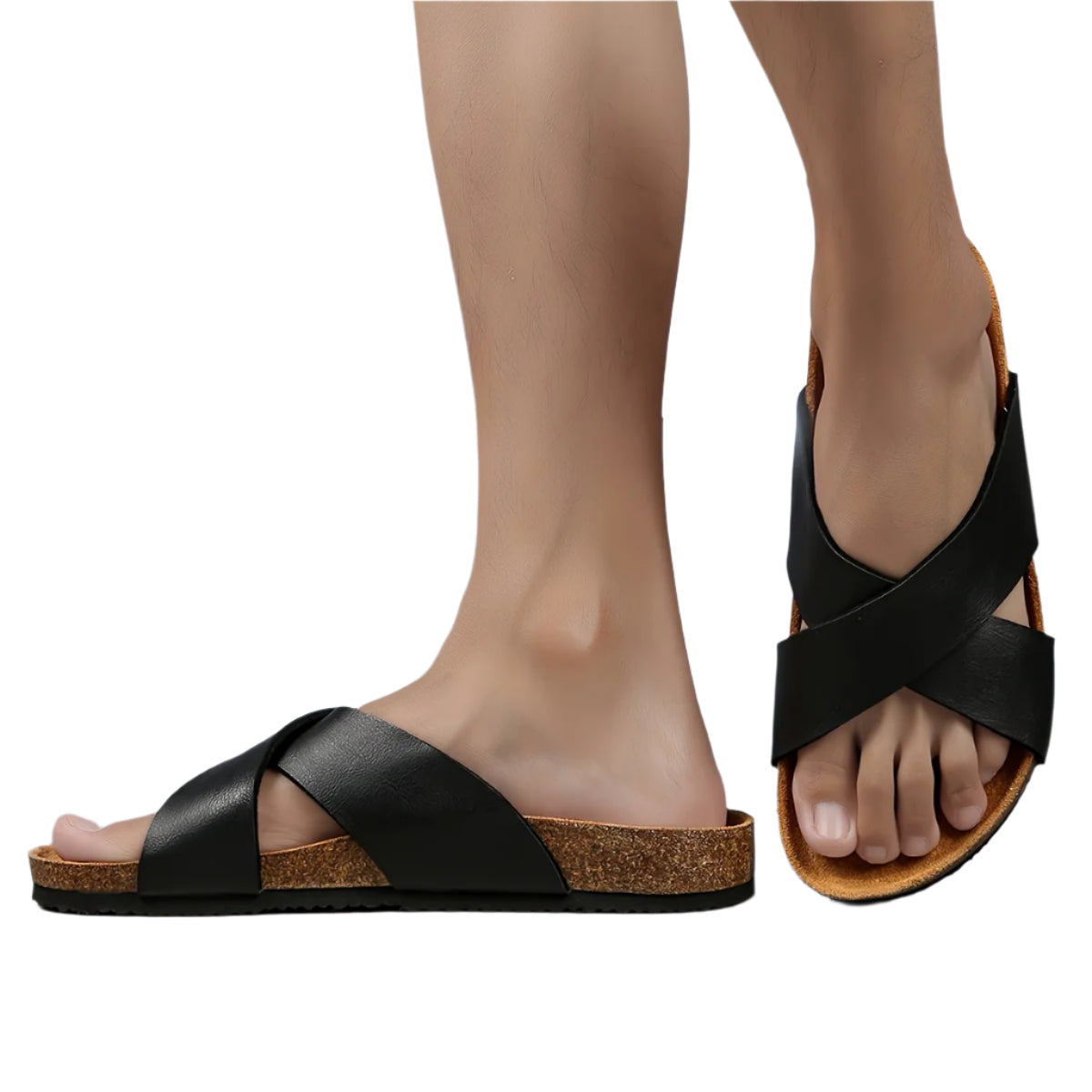 All Season Unisex Comfy Cork Slides Cross Strap Slides
