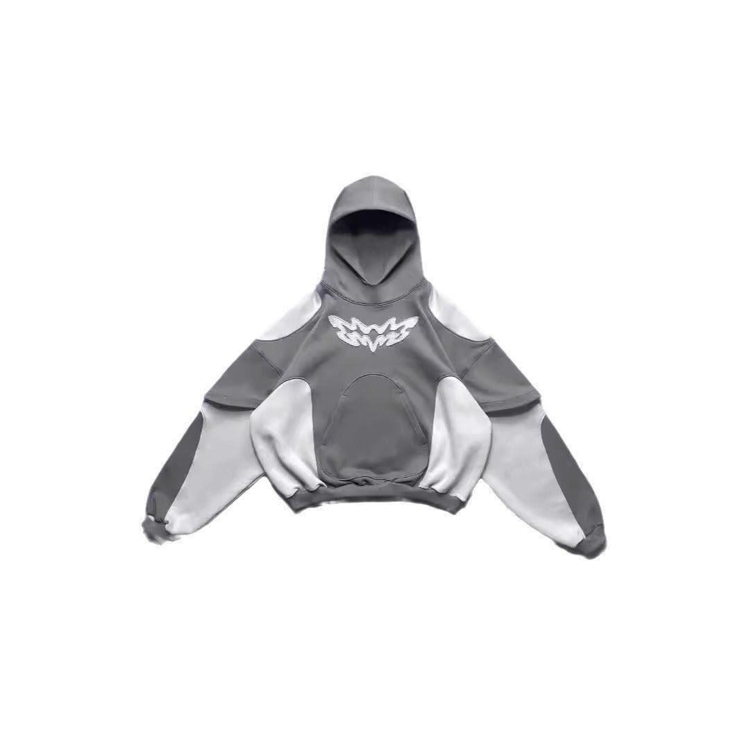 American Y2K Retro Contrast Street Hoodie – Trendy 3D Effect vintage style hoodie