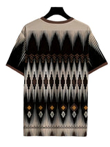 Men's Casual Crew Neck T-Shirt with Vibrant Geometric Print