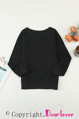 Black/Sky Blue/Green/Gray Raglan Sleeve Pullover Kids Sweatshirt