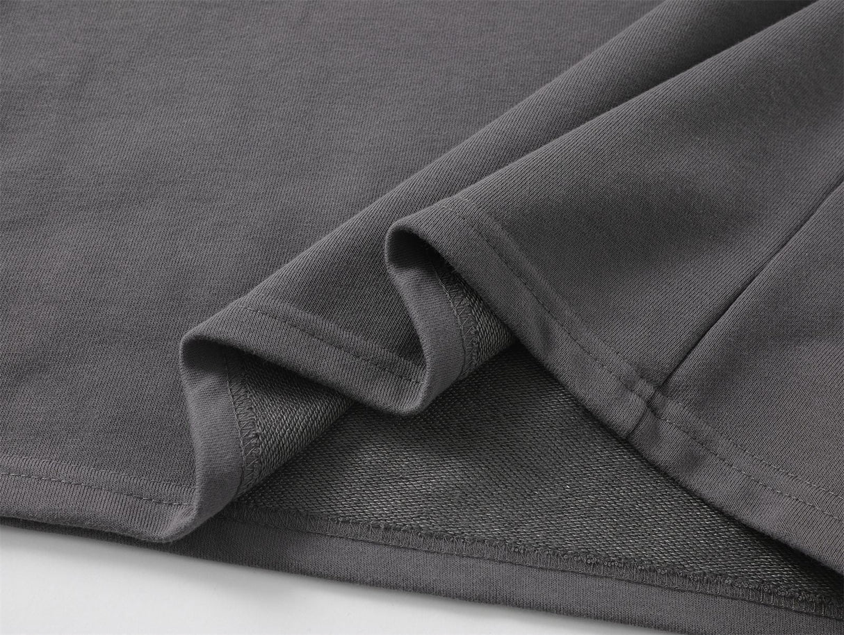 High Street Washed Distressed Embroidered Round Neck Sweater