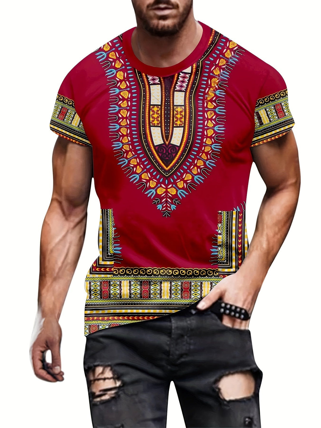 100% Polyester Casual Print T-Shirt
