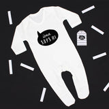 'Baby Says Hi' Slogan White Sleepsuit, 0-3 months