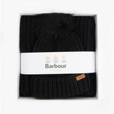 Barbour SALTBURN BEANIE & SCARF Womens Gift Set Black