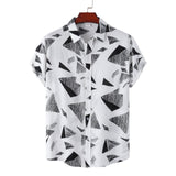 Men's Plus Size Summer Loose Short Sleeves Shirt Retro