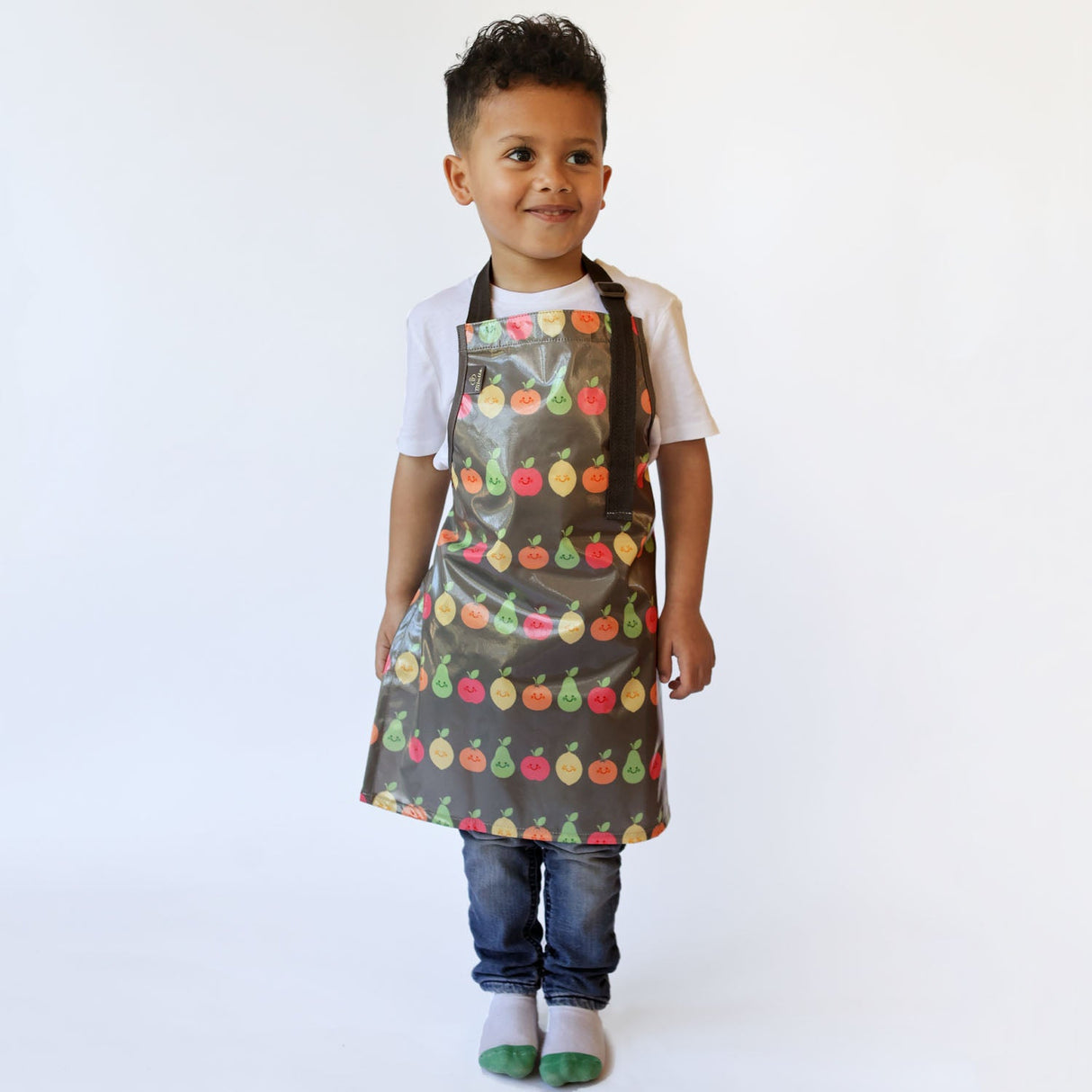 Wipeezee Apron - Child's size - Grey Happy Fruit