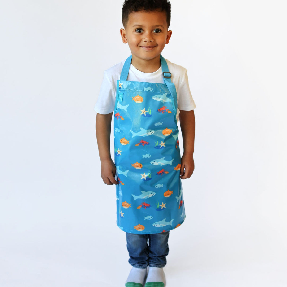 Wipeezee Apron - Child's size - Turquoise Sea Creatures