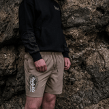 Beige Diamond Swim Shorts