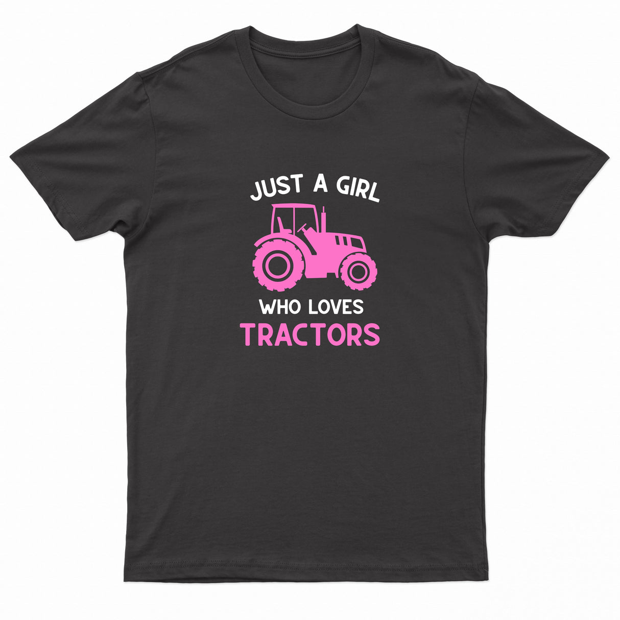 Kids "JUST A GIRL WHO LOVES TRACTORS" Printed T-Shirt