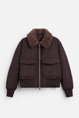 Men's Stand-Up Collar Cotton-Padded Coat – Dark Purple Winter Jacket