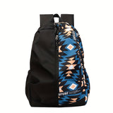 Unisex Nylon Backpack Graffiti Street Style Adjustable Straps Laptop Compartment Zipper Closure Polyester Lining Backpack
