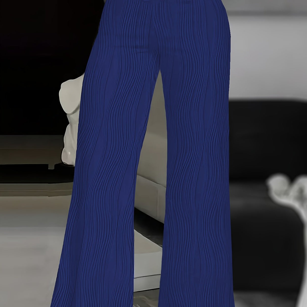 Solid Color Wide Leg Pants, Y2K High Waist Loose Pants For Every Day Women's Trousers