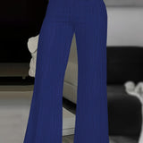 Solid Color Wide Leg Pants, Y2K High Waist Loose Pants For Every Day Women's Trousers