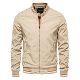 Men's Striped Zip-up Jacket With Pockets Fashion Casual Outerwear Sports Baseball Clothing Spring And Fall