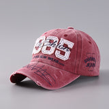Vintage Lightweight Inspired Distressed Adjustable Baseball Cap with Embroidered Letters