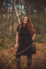 Casey Black Cotton Breastfeeding Skater Dress