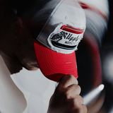 White & Red Flattrack Cap