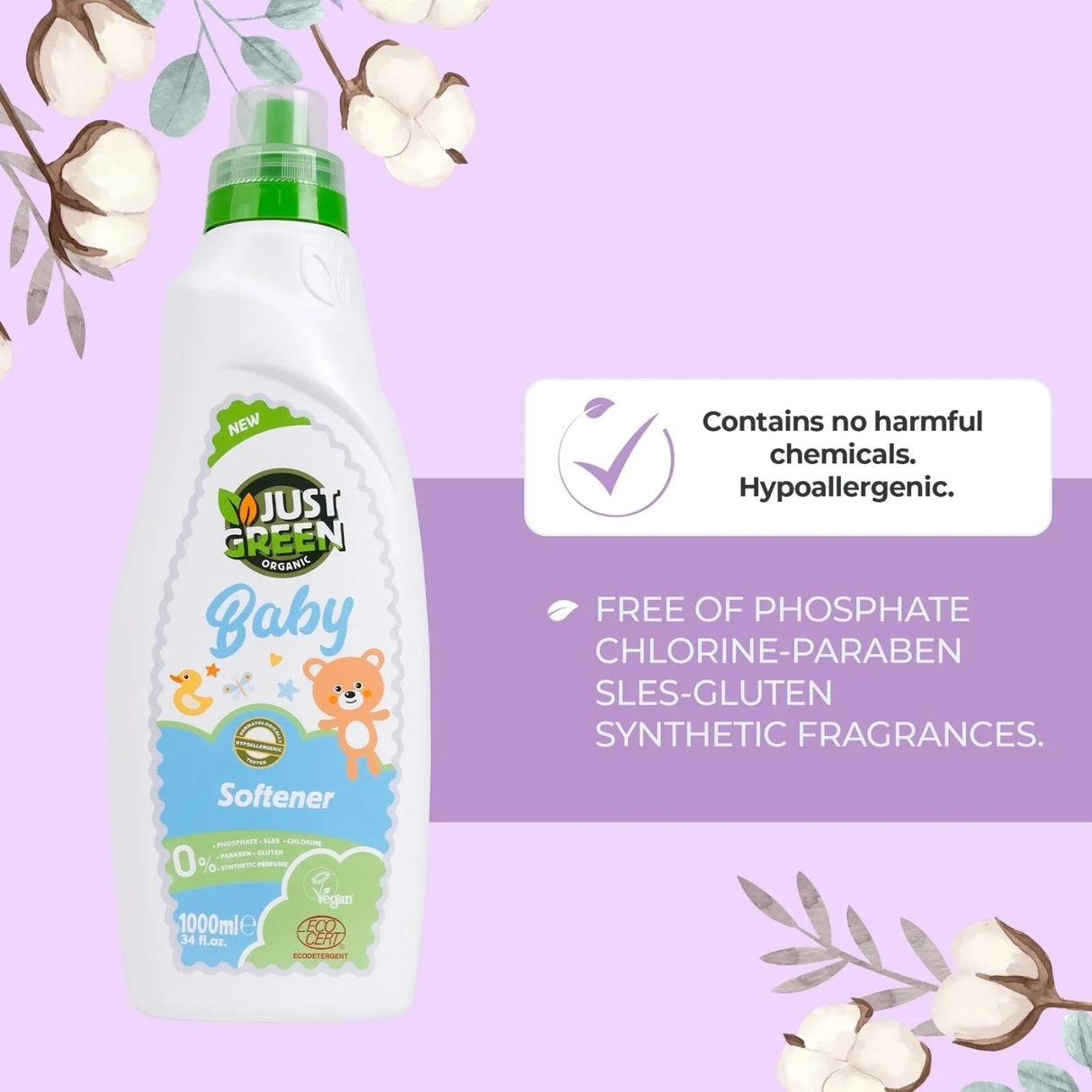 Just Green Organic Baby Laundry Softener 1000ml