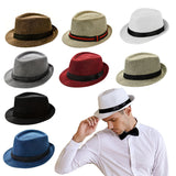 Vintage Trilby Gangster Straw Hats