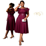 Women’s Summer Mesh Dress – Butterfly Sleeve Ruffles, Elegant Party & Wedding Guest Outfit