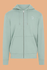 Embroidered P Zip-Up Hoodie