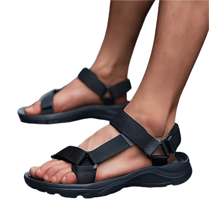 Men's Breathable Fabric Upper & Mesh Lining, Adjustable Straps with Buckles, Lightweight EVA Sole Sandals