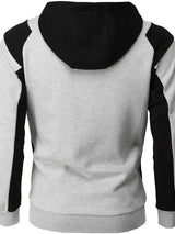 Men's Color Block Zip-Up Hoodie