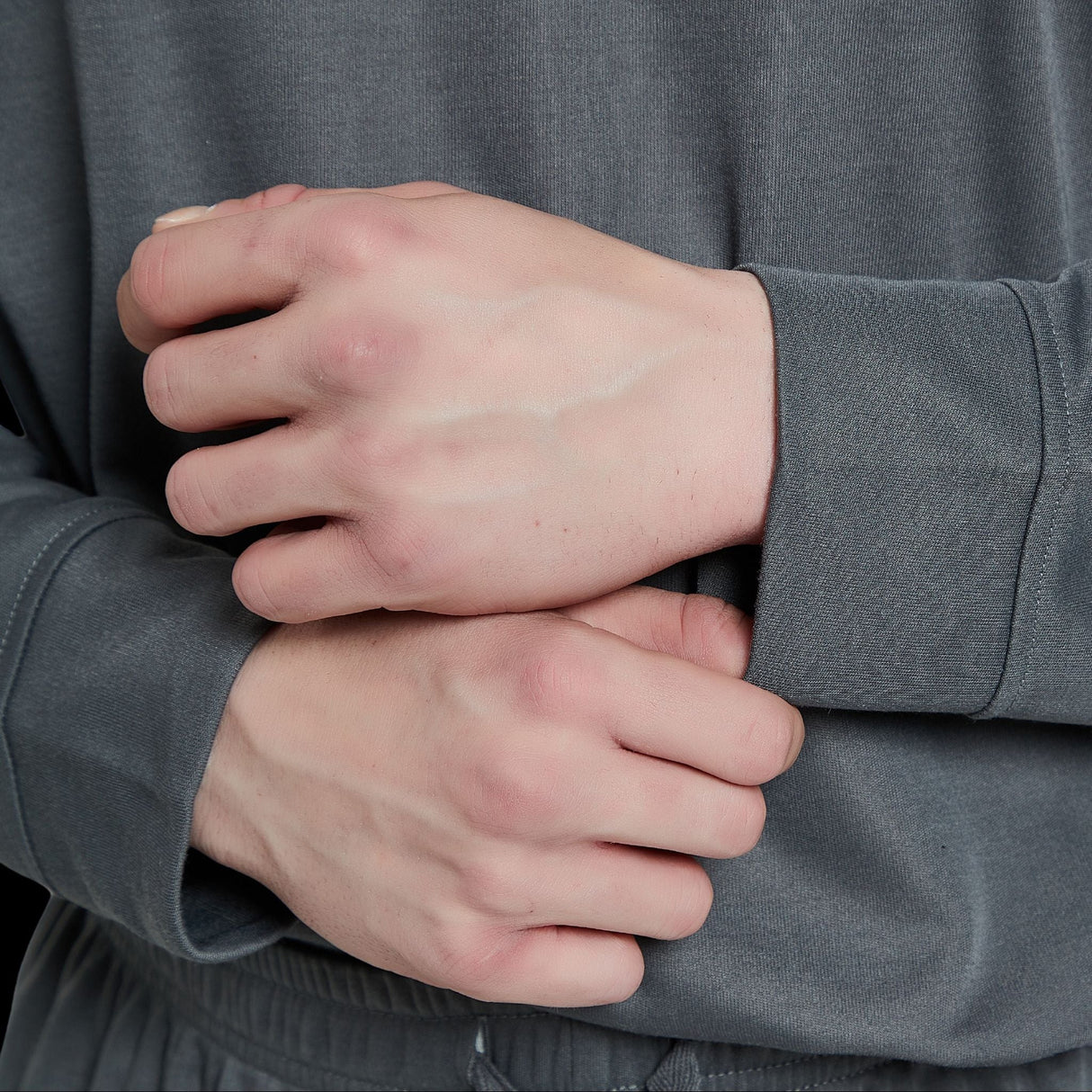 Men's Dark Grey Loungewear Set with Long Sleeve Pyjamas