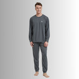 Men's Dark Grey Loungewear Set with Long Sleeve Pyjamas