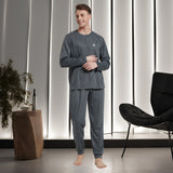 Men's Dark Grey Loungewear Set with Long Sleeve Pyjamas