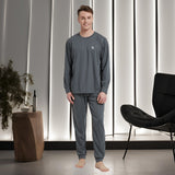 Men's Dark Grey Loungewear Set with Long Sleeve Pyjamas