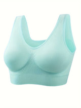 6pcs Women's Wire-Free Sports Bras - Breathable Medium Support No Padding Seamless Backless Design for Yoga Running