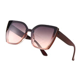 1pc Stylish Women's Cat-Eye Fashion Glasses - Gradient Brown to Pink Lenses, Black Plastic Frame