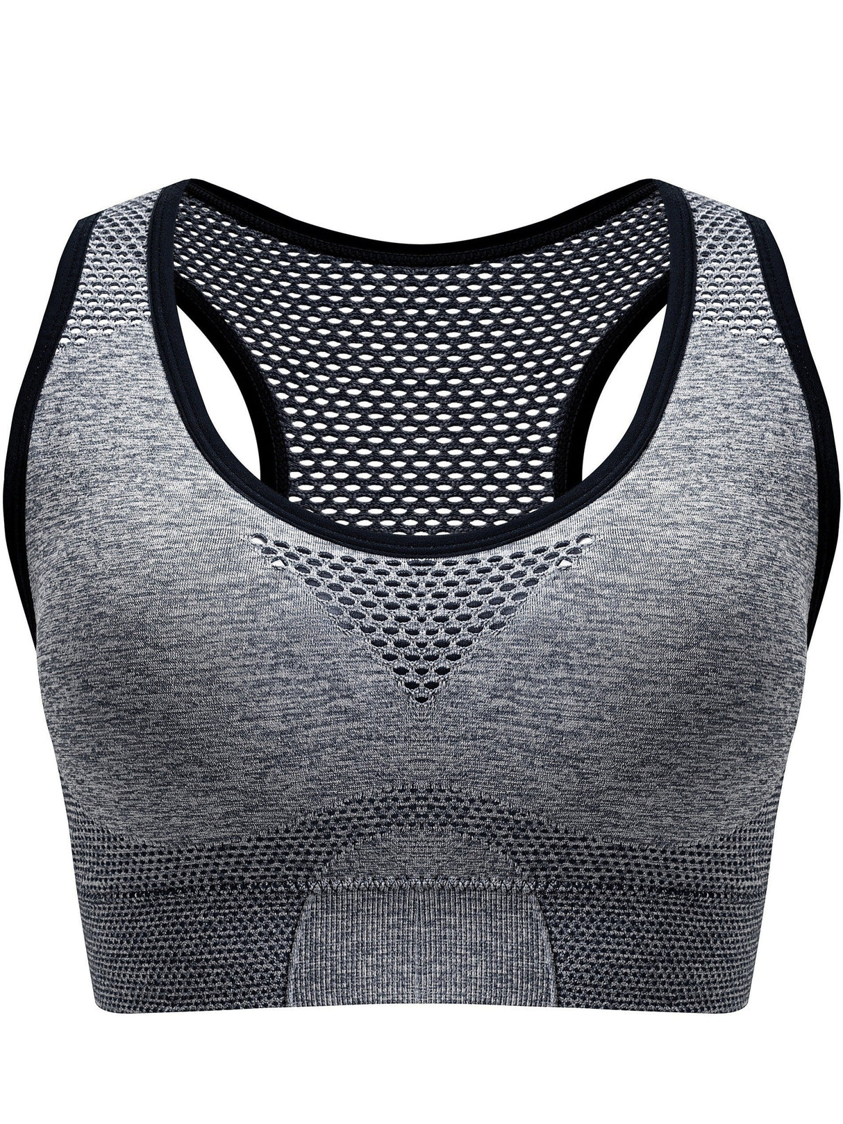 3pcs Plus Size Sports Bras Low Support, Polyamide Blend, Hollow Mesh Design - Casual Wear for Women's Activewear